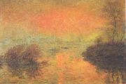 Claude Monet Sunset at Lavacourt Norge oil painting reproduction